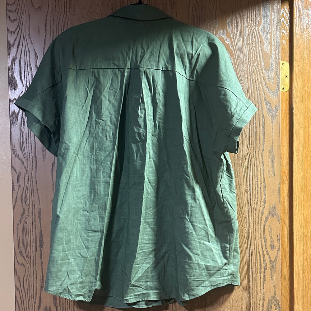 Source Unknown Olive Button-Down Shirt - image 5